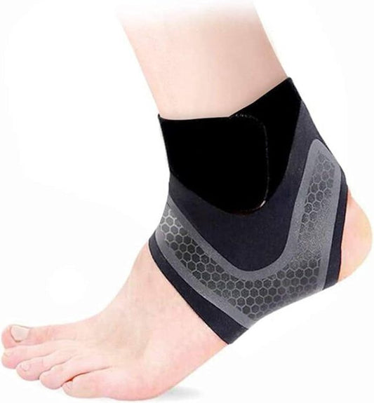 Right Foot Adjustable Ankle Brace Support | Breathable Compression Wrap for Sprains, Ligament Stabilization & Injury Prevention (Men & Women)