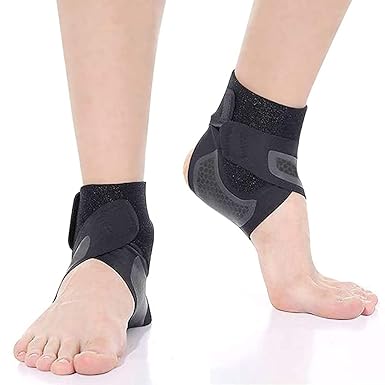 Right Foot Adjustable Ankle Brace Support | Breathable Compression Wrap for Sprains, Ligament Stabilization & Injury Prevention (Men & Women)