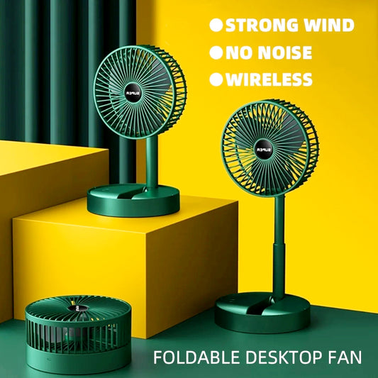 Portable Foldable USB Rechargeable Fan – 3-Speed, 180° Adjustable, Ultra-Quiet Cooling