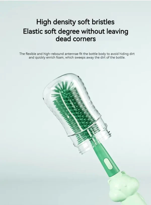 3-in-1 Silicone Baby Bottle Cleaning Brush Set – Bottle, Straw & Pacifier Cleaner | BPA-Free, Soft Bristles (Travel-Friendly)