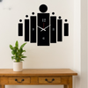 3D Tile Wooden Wall Clock | Stylish Wooden Frame Wall Art for Home & Office Decoration