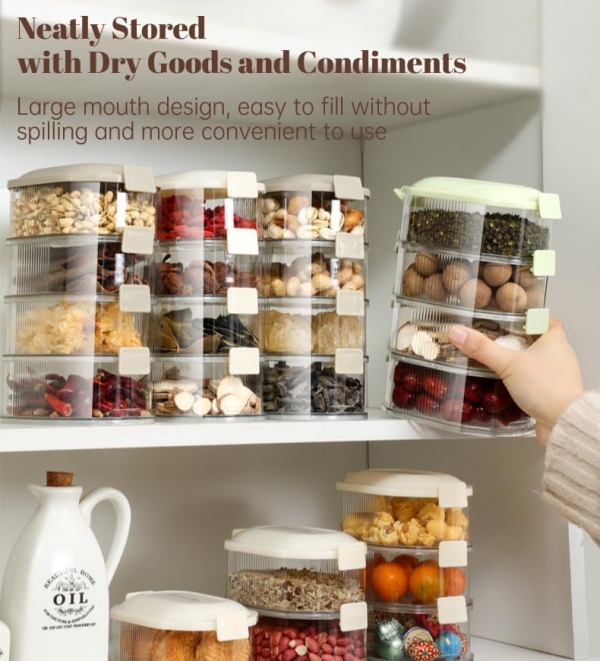 4-Layer Multi-Layered Acrylic Spice Storage Box – Airtight Seasoning Organizer for Kitchen, BBQ & Picnic (Random Color)
