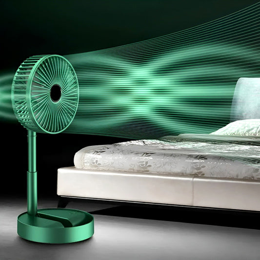 Portable Foldable USB Rechargeable Fan – 3-Speed, 180° Adjustable, Ultra-Quiet Cooling
