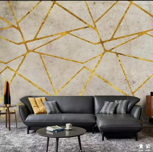 Acrylic Mirror Wall Stickers – Golden Wall Strips – 8ft – Modern Home Decor – Removable & Durable