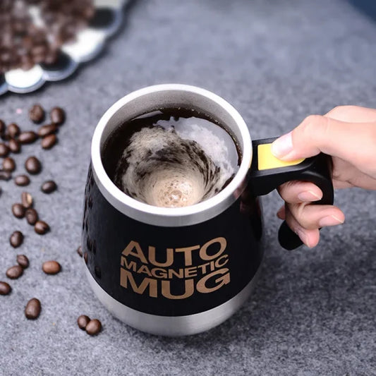 Auto Magnetic Self-Stirring Mug 400ml – 304 Stainless Steel Coffee & Milk Mixer (Battery Operated, Random Color)