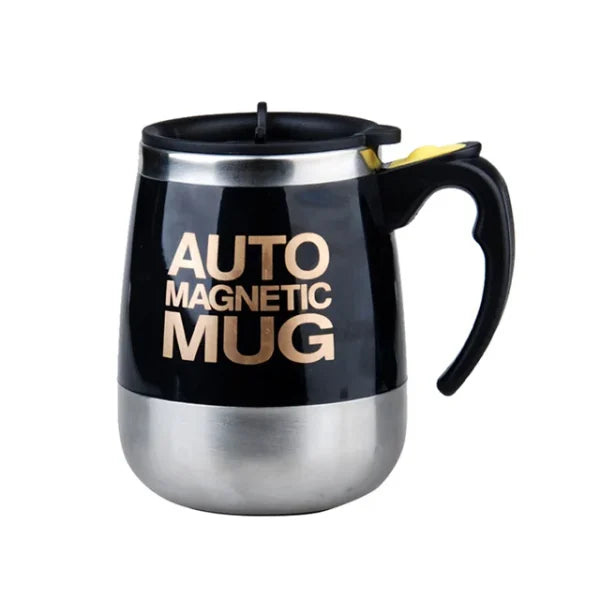 Auto Magnetic Self-Stirring Mug 400ml – 304 Stainless Steel Coffee & Milk Mixer (Battery Operated, Random Color)
