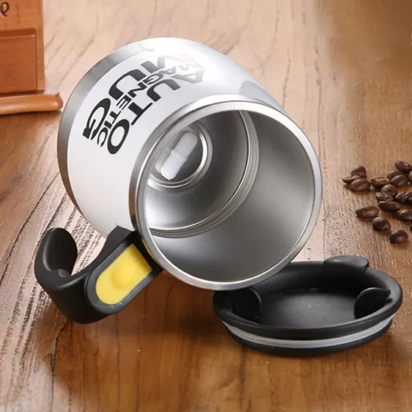 Auto Magnetic Self-Stirring Mug 400ml – 304 Stainless Steel Coffee & Milk Mixer (Battery Operated, Random Color)