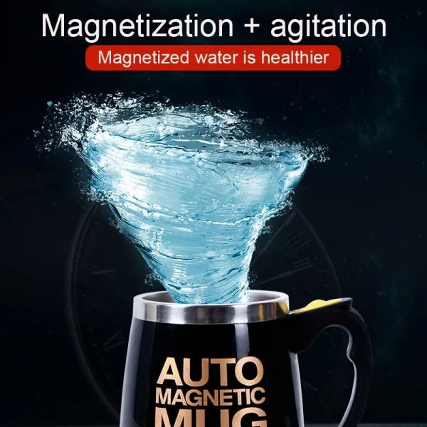 Auto Magnetic Self-Stirring Mug 400ml – 304 Stainless Steel Coffee & Milk Mixer (Battery Operated, Random Color)