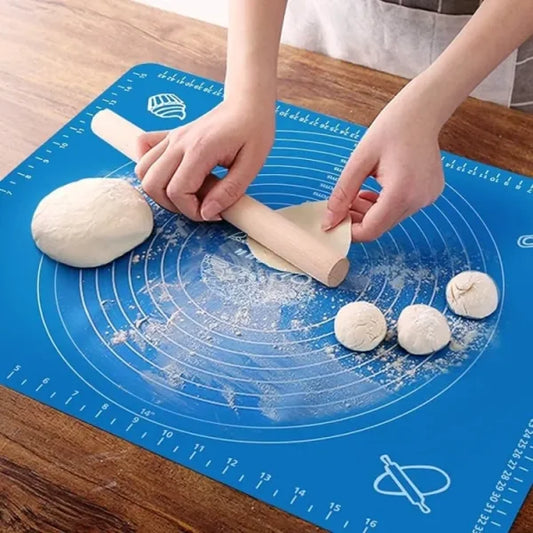 Large Silicone Baking Mat with Measurements – Non-Stick Heat Resistant Rolling Mat for Dough, Roti, Pastry & Cookie Sheet Liner (Random Color)