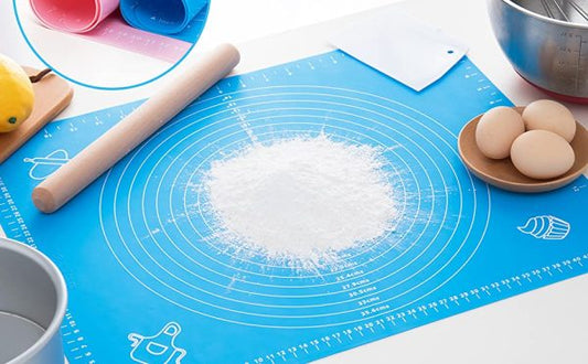 Large Silicone Baking Mat with Measurements – Non-Stick Heat Resistant Rolling Mat for Dough, Roti, Pastry & Cookie Sheet Liner (Random Color)