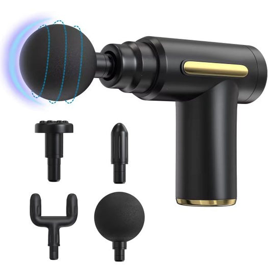 Blue Idea Massage Gun – Deep Tissue Muscle Massager | Handheld Mini Massage Gun with 4 Heads | Quiet & Portable Pain Relief Tool