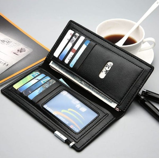 Kangro Ultra Slim Long Purse Wallet for Men | Synthetic Leather Men’s Wallet (Random Color)