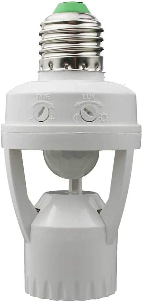 Motion Sensor Light Socket – Auto On/Off Dusk to Dawn Sensor – Energy Saving Smart Bulb Holder