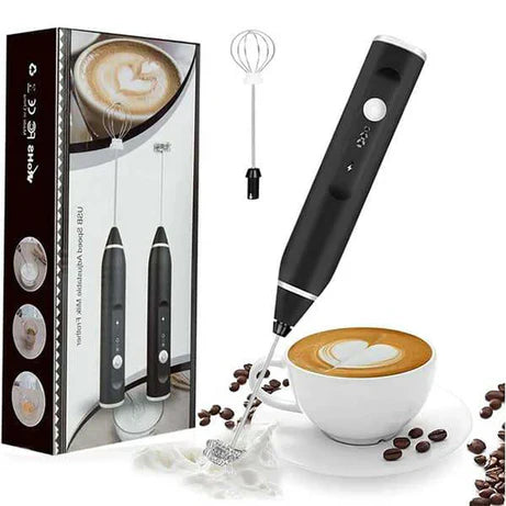 Rechargeable Electric Coffee Mixer – 3-Speed Milk Frother & Egg Beater | Handheld USB Whisk for Coffee, Lattes, Cappuccinos, & More