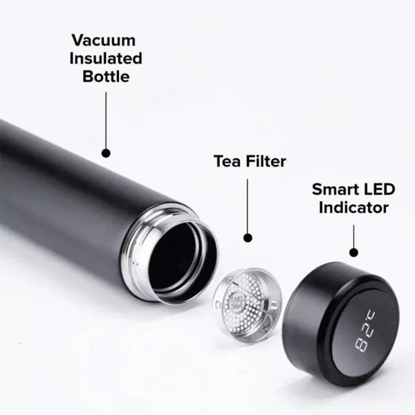 Smart LED Temperature Display Thermo Flask – Vacuum Insulated Stainless Steel Water Bottle | Hot & Cold Drink Bottle (Random Color)