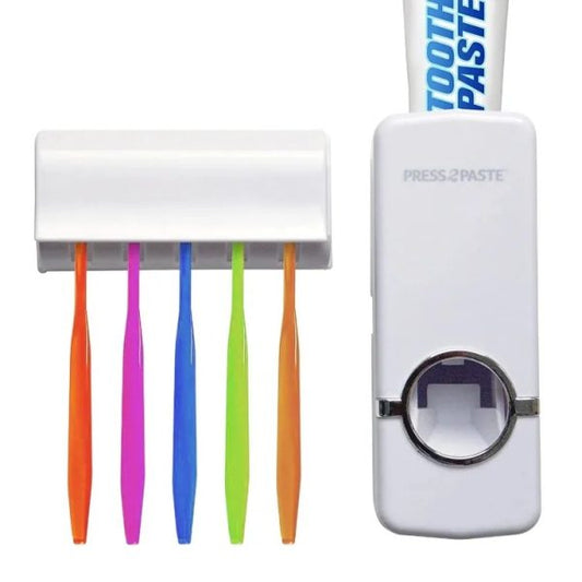 Automatic Toothpaste Dispenser & Toothbrush Holder Set – Wall Mounted, Hands-Free, No Battery Needed