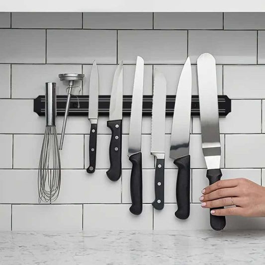 Wall-Mounted Magnetic Knife Holder | Strong Kitchen Tool Strip Organizer | Space-Saving Rack