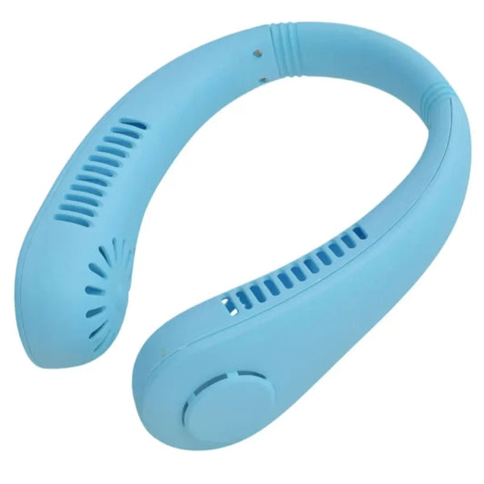 X5 Leafless Hanging Neck Fan – Portable USB Rechargeable Neck Fan with 3 Speeds & Adjustable Band (Random Color)